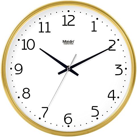 TIANT UK- Modern Stylish Elegant Silent Non-ticking For Kitchen/Living Room Wall Clock ( Color : Gold , Size : 10 inch )