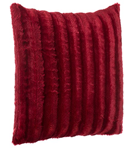 Hochwertiges exclusives Fellkissen - Fellimitat/Nerzoptik - besonders weich und kuschelig mit Füllung - Größe: 50x50 cm - Rot - Brandsseller
