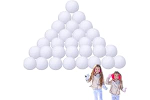 Junhui Weiß Künstliche Schneebälle, 30 Stück 6cm Weihnachten Schneeballschlacht, Indoor Schneebälle, Weiche Plüschbälle für Winter Deko Weihnachtsdekoration