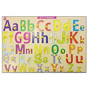 WISSEN Wooden Small and Capital Alphabet Learning KNOB Puzzle