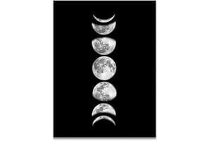 ALVINLITE Moon Phases Canva Painting, Wall Painting, Canva Painting Frameless Paintings Hanging Paintings Frameless Paintings on Home Decoration(Black090-2)