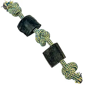 Pet Zone Medium 3 Knot Rope Choy with 2 Horns