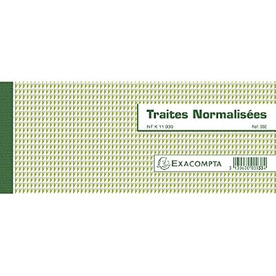 Exacompta Carnet a souche "traites normalisees" 10,1x21cm - 50 feuillets