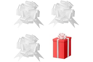 AolKee 60 Pezzi Coccarde Matrimonio Bianche, Coccarde Matrimonio per la Confezione Regalo, Fiocchi Matrimonio Auto, Decorazioni per Fiocchi per Alberi di Natale, cesti, cesti Regalo