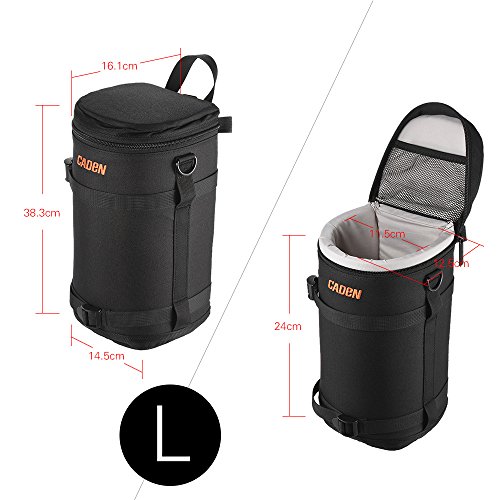 CADEN S   M   L Camera Lens Case Kit   paisse de Eatra antichoc de protection lentille sac pochette protecteur pour Canon Nikon Sony Tamron Sigma w   sangle