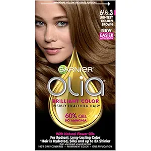 Garnier Olia Oil Powered Permanent Hair Color, 6 1/2.3 Lightest Golden Brown (Packaging May Vary)