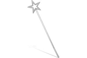 ZEYIYER Czarodziejska różdżka dla dzieci, gwiazdka, brokatowa różdżka dla dziewczynek, różdżka księżniczki, srebrna, anioł, wróżka, czarodziejska różdżka do kostiumu, rekwizytu, dekoracja Cosplay