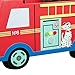 Teamson Kids Childens Wooden Large Storage Treasure Fire Engine Toy Trunk Toy Box Chest On Wheels W-4007A