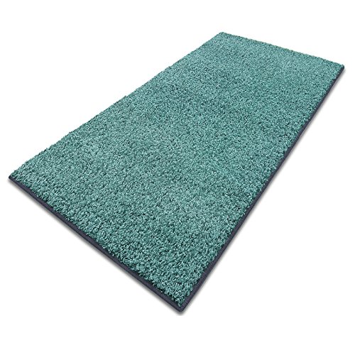 Teppich Läufer Luxury | moderne Shaggy Optik mit flauschigem Hochflor | Teppichläufer in vielen Farben für Flur, Schlafzimmer, Wohnzimmer etc. | viele Breiten und Längen (66 x 100cm, türkis) - 3