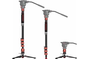 IFOOTAGE Cobra 3 C180F-P statyw jednonożny z podstawką, aparat 71"/181 cm, włókno węglowe, statyw aluminiowy, maksymalne obciążenie 8 kg