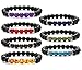 Produktbild J.Fée 7 Stück Natürliche Edelstein Kristall 7 Chakras Armband männer Frauen Lava Stein Strecken Armband Heilung ätherisches Öl Diffusor Aromatherapie Armband Serie