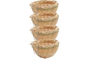 Wedhapy 4 Stück Kleine Vogelzuchtnester Handgewebte Nestkäfige Schlüpfhöhlen Für Papageien Kanarienvögel Nymphensittiche Oder Andere Vögel