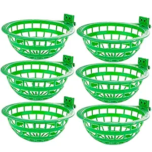 DQITJ 6 Pack Plastic Bird Nest Canary Eggs Hatching Tool House Parrot Plastic Hollow Hanging Cage Breeding Hut Nest Pan (Green)