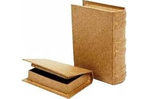 CRAFTY CAPERS 2 Mini Book Shape Paper Mache Boxes - 6x9x2cm & 8x11x2.5cm | Papier Mache Boxes