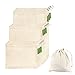 Produktbild Obst- und Gemüsebeutel Einkaufstaschen mit Brotbeutel aus Baumwolle - plastikfrei - Wiederverwendbar - Shopper-Set 10 (3 Klein - 3 Medium - 3 Large + 1x Stoffbeutel)
