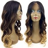 Perücke, gewellt, für Babyhaar, natürliche Haarlinie, 100% brasilianisches Echthaar, 130% 50,8 cm, 1b#/6/27