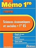 Image de MEMO ESSENTIEL SES 1ERE ES    (Ancienne Edition)