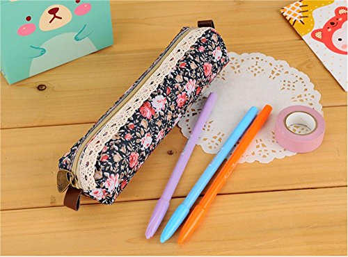 FOONEE Süß Blume Muster Federmäppchen Stiftemappe(Grün Himmelblau Rosa und Blau,4 in Set) - 8