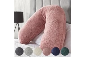 DOWNLAND BEDDING COMPANY Huggleland Teddy V Shape Super Soft and Supportive Complete Pillow (pink)