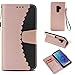 Produktbild Galaxy S9 Plus Hülle, Conber Lederhülle Handyhülle mit [Frei Schutzfolie], PU Tasche Leder Flip Case Cover Geldbörse Stil Schutzhülle für Samsung Galaxy S9 Plus - rg+Schwarz