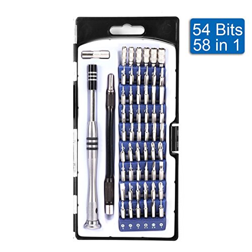Kitclan Schraubendreher Set, 58-teilig, Bit- und Steckschlüssel-Set mit magnetischem Universalhalter, Kreuzschlitz- und Schlitz-Schraubendreher etc. für Handy, Tablet, PC, Macbook, Uhr, Brille
