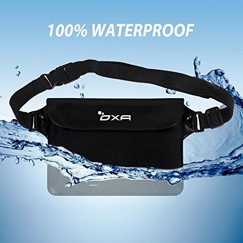 OXA Wasserdichte Tasche, Wasserdichte Beutel, Strand-Tasche für Strand, Angeln, Schwimmen, Bootfahren, Perfekter Schutz für Smartphone, Kamera und Bargeld vor Wasser, Sand, Staub und Schmutz (Schwarz) - 4
