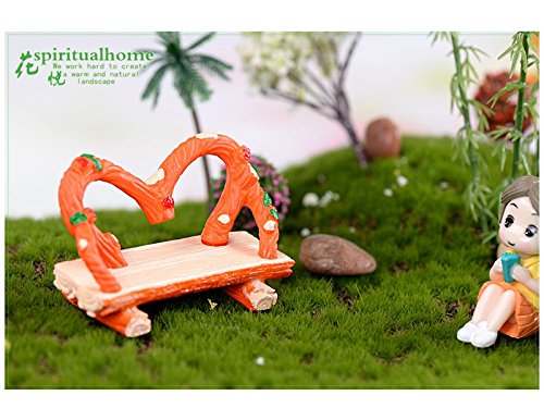 FOOBRTOPOO Micro Landscape Rattan Stuhl Dekor Harz Ornament Garten DIY Handwerk (Orange)