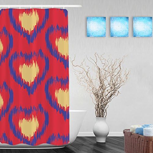 Ikat Ogee Background Pattern Bathroom Shower Curtain Home Decor Collection Shower Curtains Waterproof Polyester Fabric Blue And White 36"x72"Inch