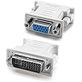 ETZIN DVI to VGA Adapter, DVI-I 24+5 to VGA Male to Female Converter Connector for Computer, Laptop, PC Host, Display Screen, Monitor and Projector NOT Bi-Directional (DVI to VGA Adapter).