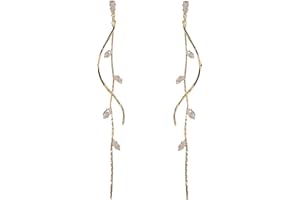 DIELOVEHUA Damskie długie wiszące kolczyki, spiralne długie kolczyki, damskie kolczyki, długie wiszące kolczyki z ampilem, prezenty dla kobiet i dziewcząt