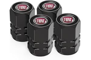 INTERTEST 4 Tappi per valvole di pneumatici per auto,sostituzione tappi parapolvere pneumatici auto compatibile con Fiat 500 Qubo Doblo Panda Bravo 124 Spider Tipo Strada, accessori per pneumatici,nero