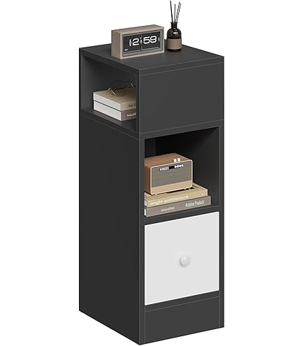 Comodino Celestia Dmora - Tavolino Da Notte Moderno, 25x27x60 Cm, Colore Tortora - Foto 6