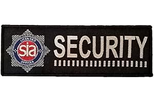 SECURITY INSIGNIA & ACCOUTREMENTS - UK SIA Woven Licensed Officer Oblong Security Badge (Sew-On)
