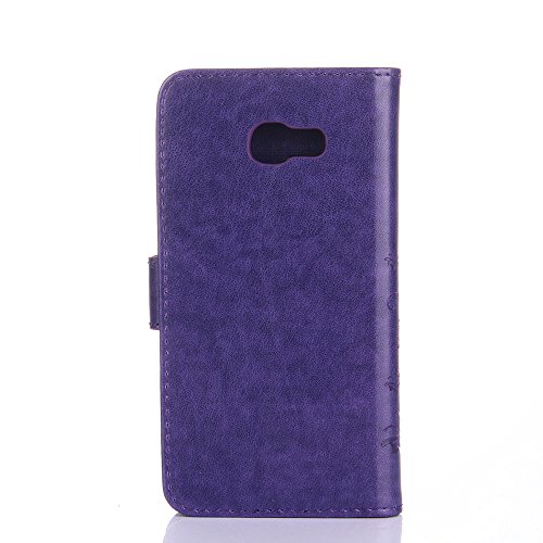 Samsung Galaxy A5 ( 2017 ) Hülle, Samsung Galaxy A5 ( 2017 ) Schutzhülle, Alfort 3 in 1 Lederhülle Fashion Design Premium PU Leder Hohe Qualität Tasche Case Cover Kasten Abdeckung Wallet für Samsung Galaxy A5 ( 2017 ) 5.2″ Smartphone Funktion Standfunktion Unterstützte Telefone und Magnetverschluss mit Schmetterling ( Dunkles Violet ) + Alfort Schwarz Stylus Pen - 3