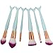 6 Pcs Mermaid Makeup Brush Set Synthetic Kabuki Foundation Blending Blush Eyeliner Face Powder Brush Makeup Brush Kit Beauty Cosmetic Tools (Light blue)