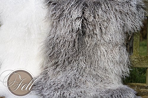 Tibetlammfell Tibet Lammfell Silbergrau 85 x 45 cm Grau mit weißen Spitzen - 4