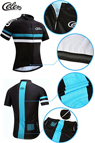 Celero Herren Trikot Set Kurzarm Trikot Fahrradbekleidung kurze Hosen Radtrikot - 4