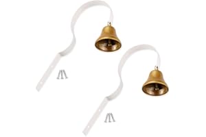 GOTER 2 Pack Brass Tinkle Dog Doorbell, Adjustable Doggy Doorbells for Potty Training Tips, Can be Fixed Dog puppy Pet Door Bells for Door Knob, Potty Training, Go Outside, Service Bell (White)