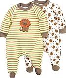 mit Druckmotiv Löwe Erwin Müller Baby-Schlafanzug 2er-Pack mit Druckmotiv orange Größe 44