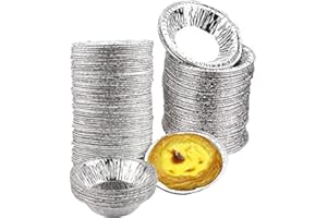 Ciaoed 50 PCS Jetables Aluminium Foil Tasses Cuisson Au Four Muffin Cupcake Tin Moule Rond Oeuf Tart Tins Moule Moule