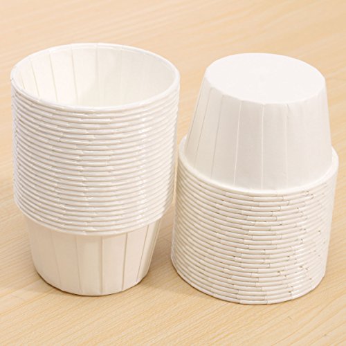 KING DO WAY 50 Stueck cupcake Papier Muffinfoermchen Backfoermchen Gebaeckfoermchen Wrapper cupcake Weiss 6.3 x 4.8 x 3.6cm - 6