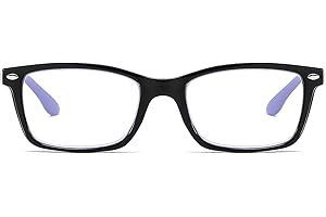 Suertree Blu filtro luce Occhiali Miopia con molla cerniera Occhiali di distanza classici per donne uomini -6.0x, -0.5x