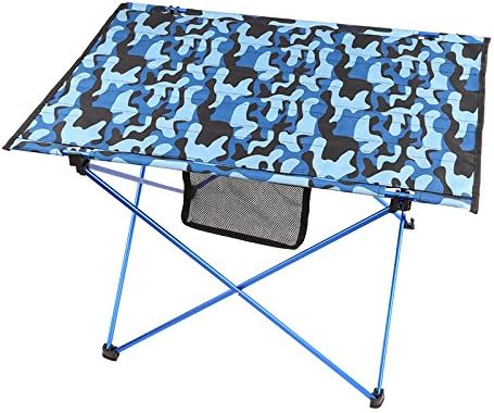 Mini Ultralight Folding Camping Stool, Outdoor Camping Folding Table, Portable Folding Stool for BBQ,Camping,Fishing,Travel,Hiking,Garden,Beach,600D Oxford Cloth with Carry Bag (Color : Blue)