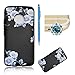 Produktbild Für Lenovo Moto G5 Hülle Silikon Schwarz Schutzhülle,SKYXD Blumen Serie [Blaue Blume] für Frauen Mädchen Handytasche mit [Staubstecker + Eingabestift] Handyhülle für Lenovo Moto G5 Case (5.0 Zoll) Backcover