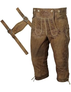 Kniebundhose Leder Antik Nubuk- Trachtenlederhose Herren- Damen Kniebundlederhose -Trachten Lederhose Männer mit...