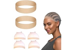 ZEPIQOR Fascia per parrucche in silicone, 8 pezzi, antiscivolo, con cappucci, senza cuciture, per parrucche, fascia elastica per parrucche, per parrucche e yoga