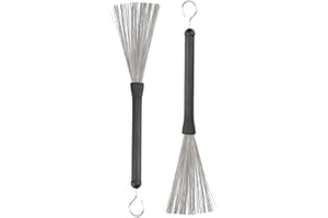 FERCAISH 2 x Drum Broom Jazz Broom Drum Brushes Retractable Drum Broom with Comfortable Rubber Handles Drum Bushes Sticks Retractable