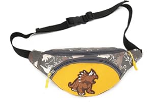 BESTEVERY Kinder Gürteltasche, Dinosaurier Gürteltasche, Dinosaurier Taillentasche, Mädchen Mode Hüfttasche, Reise Bauchtasche, Tragbar, Einstellbar, Hohe Kapazität, Für Kinder, Jungen, Mädchen, Gelb
