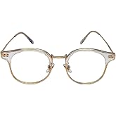 Looka Mavi Işık Korumalı Retro Yarım &Ccedil;er&ccedil;eve G&ouml;zl&uuml;k &ndash; Unisex Şeffaf Geta &Ccedil;er&ccedil;eve ve Altın Metal Detaylı Dinlendirici Bilgisay