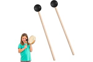 Zwenjuan Baquetas de Percusión de Madera,2 Piezas Mazo de Tambor,Mazo de Percusión,Palos Profesionales para Xilófono,Carillón,Bloque de Madera y Tambor,para Niños y Adultos (22cm)